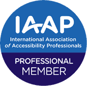 Insignia de la Asociacion Internacional de Profesionales de la Accesibilidad (IAAP)
